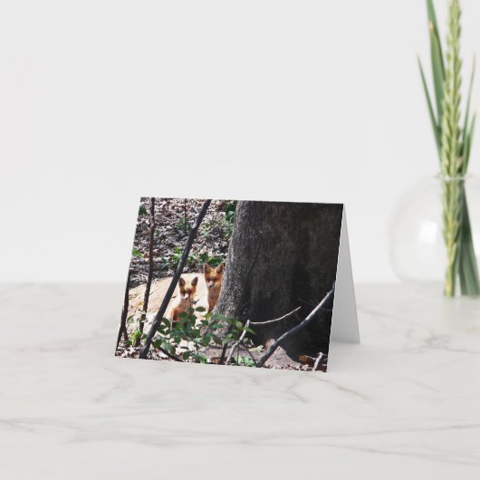 森林メッセージカードのキツネ カード (正面)
