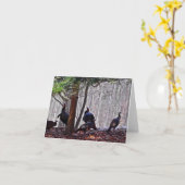 森林メッセージカードの七面鳥 カード (黄色い花)