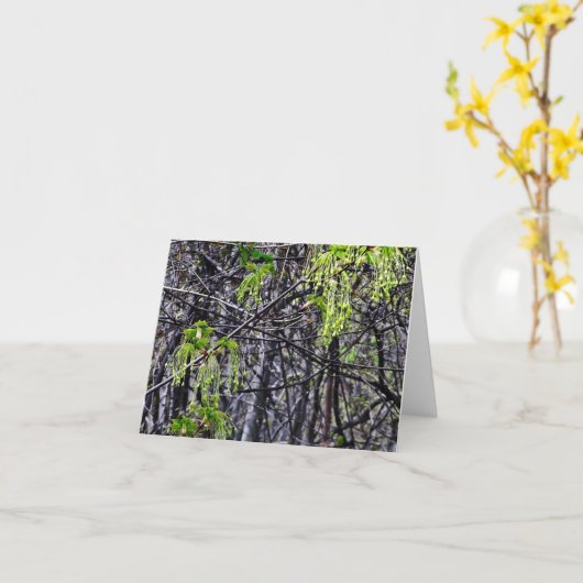 森林メッセージカードの性質のシャンデリア カード (黄色い花)