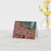 森林メッセージカードの雌ジカシカ カード (黄色い花)
