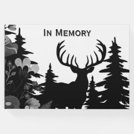 森林メモリ不足の大きなラックを持つ鹿 ゲストブック