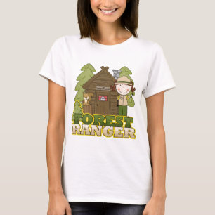 森林レーンジャー-ブルネットの女の子 Tシャツ