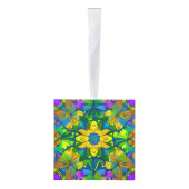 森林万華鏡のように千変万化するパターン葉 キューブオーナメント (右)