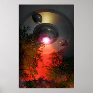 森林上のUFO ポスター