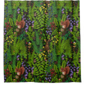 森林伐採と植物 シャワーカーテン (正面)