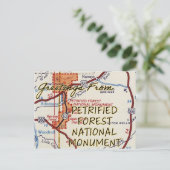 森林保護国立ヴィンテージ地図 ポストカード (スタンド正面)