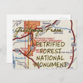 森林保護国立ヴィンテージ地図 ポストカード (正面/裏面)