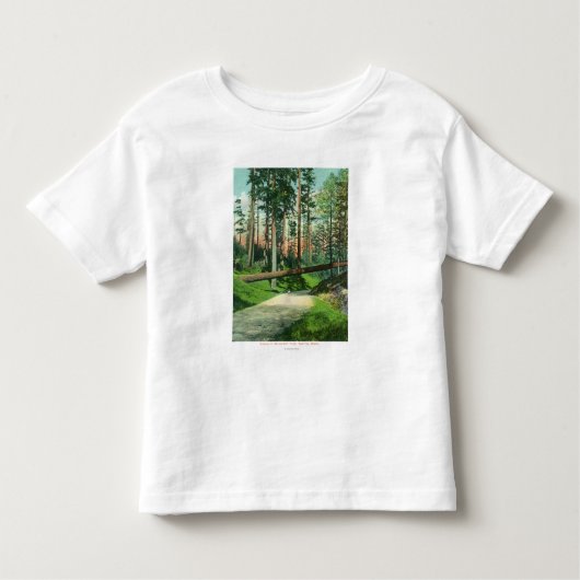 森林公園場面の落ちたな木 トドラーTシャツ (正面)