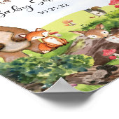 森林内の森林動物の標識 ポスター (角)