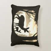 森林内の鹿クリアリングアクセント枕 アクセントクッション (裏面(縦))