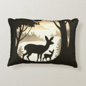 森林内の鹿クリアリングアクセント枕 アクセントクッション (裏面)