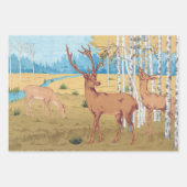 森林内ヴィンテージ動物 ラッピングペーパーシート (正面2)