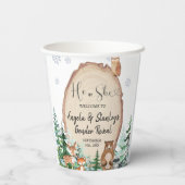 森林冬の動物の森のジェンダーが明らかにする 紙コップ (裏面)