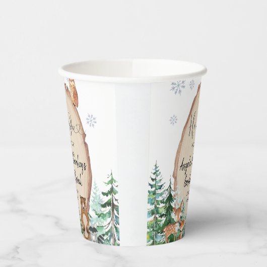 森林冬の動物の森のジェンダーが明らかにする 紙コップ (左)