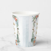 森林冬の動物の森の赤ちゃんシャワー 紙コップ (右)