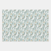 森林冬の動物の鹿の中性の土の色 ラッピングペーパーシート (正面)