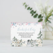 森林冬の動物ベビー書 ポストカード (スタンド正面)