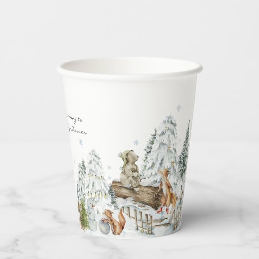 森林冬 紙コップ (裏面)