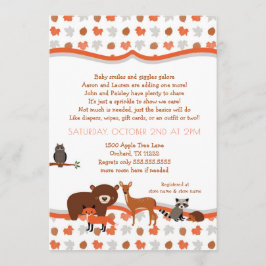 森林創造物の秋の中立ベビーは振りかけます 招待状