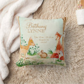 森林創造物動物のシカのキツネのウサギのフクロウの芸術 クッション (ブランケット)