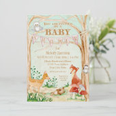 森林創造物動物のシカのキツネのウサギのフクロウの芸術 招待状 (スタンド正面)