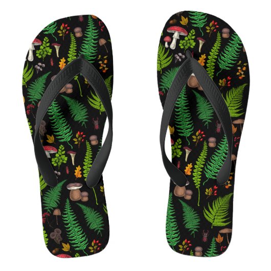 森林動植物 ビーチサンダル (フットベッド)