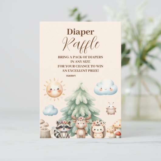 森林動物おむつラッフル エンクロージャーカード (スタンド正面)
