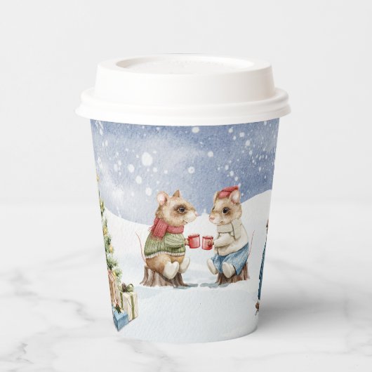 森林動物が飲む 紙コップ (左)