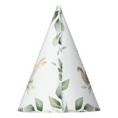 森林動物たち，緑で1歳の誕生日を過ごす少女 パーティーハット (裏面)