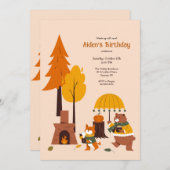 森林動物のウォームアップ 招待状 (正面/裏面)