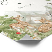 森林動物のウッドランドカードとギフトパーティーのサイン ポスター (角)