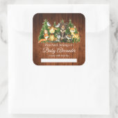 森林動物のシャワーブックラベ素朴ル スクエアシール (バッグ)