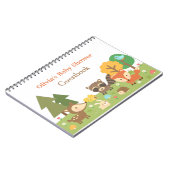 森林動物のテーマのベビーシャワーのゲストブック ノートブック (左側)