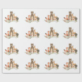 森林動物のパターン ラッピングペーパー (フラット)