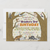 森林動物のパーティの招待状 招待状 (正面)