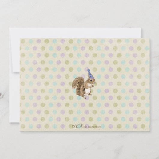 森林動物のパーティの招待状 招待状 (裏面)