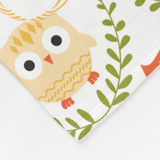 森林動物のフクロウのカスタムは写真毛布をからかいます フリースブランケット (角)