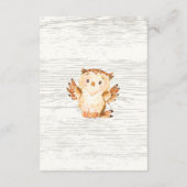 森林動物のベビーのための中立ベビーシャワーの本 エンクロージャーカード (裏面)