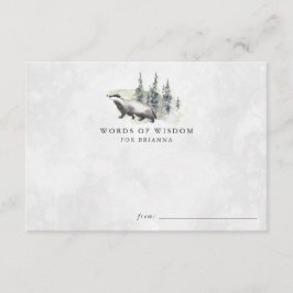 森林動物のベビーシャワーのアドバイスカード エンクロージャーカード