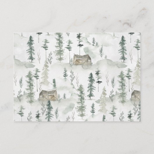 森林動物のベビーシャワーのアドバイスカード エンクロージャーカード (裏面)