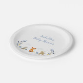 森林動物のベビーシャワーのプレート ペーパープレート (アングル)