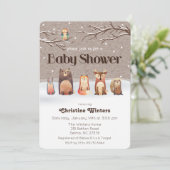 森林動物のベビーシャワーの招待状 招待状 (スタンド正面)