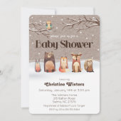 森林動物のベビーシャワーの招待状 招待状 (正面)