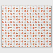 森林動物のベビーシャワーの誕生会のテーマ ラッピングペーパー (フラット)