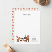 森林動物のベビーシャワーはノート感謝していしています ノートカード (正面/裏面インサイチュ)