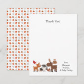 森林動物のベビーシャワーはノート感謝していしています ノートカード (正面/裏面)