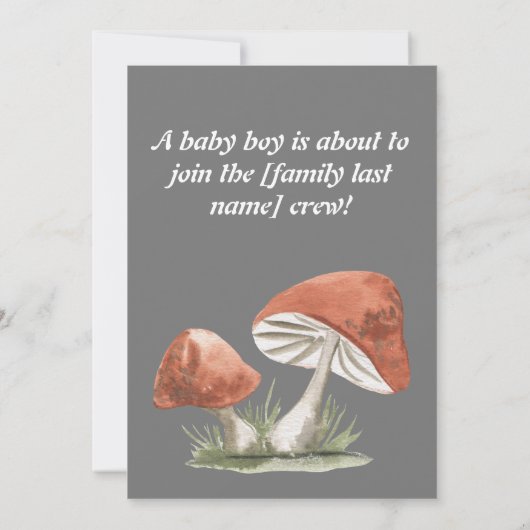 森林動物のベビーシャワー招待状 招待状 (裏面)