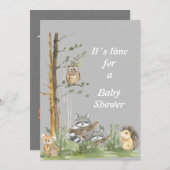 森林動物のベビーシャワー招待状 招待状 (正面/裏面)