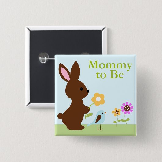 森林動物のベビーシャワー 缶バッジ (正面&裏面)