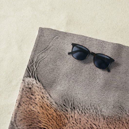 森林動物のリスの子供部屋 ビーチタオル (インサイチュ)